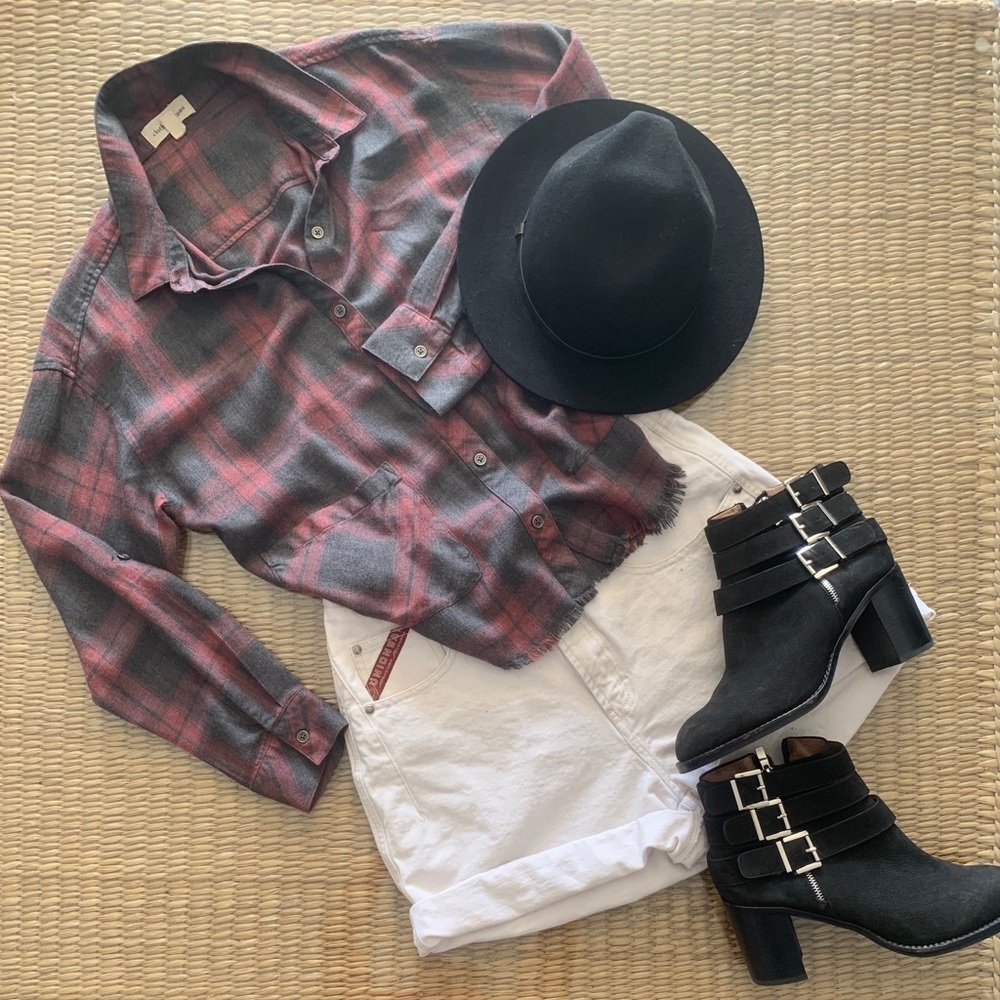 Anthropologie Cloth & Stone plaid top NWOT(Small)